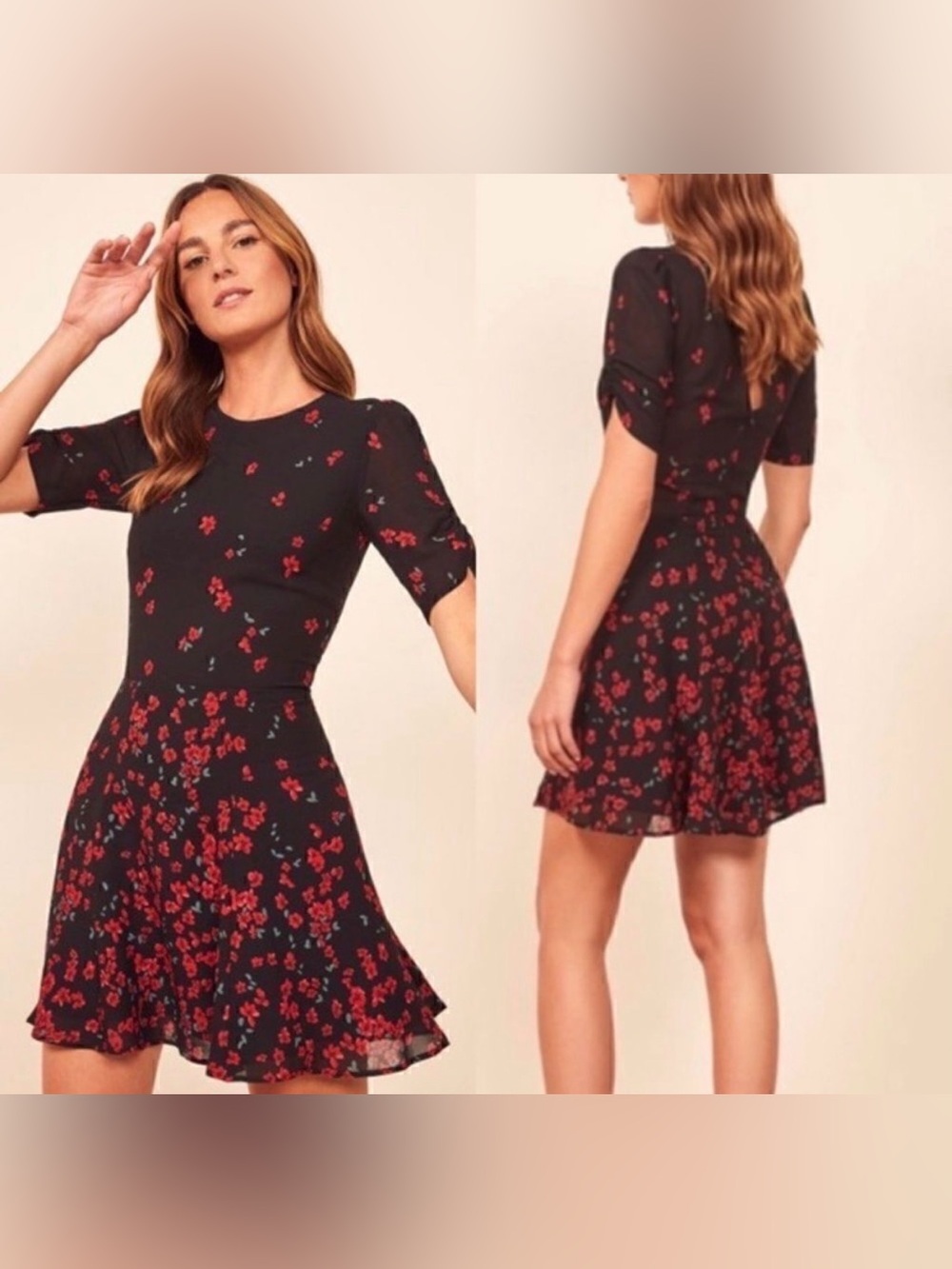 Reformation Gracie Mini Black
Dress Floral Oracle Size 0